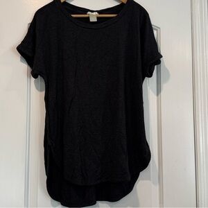Matty M Classic Gray/Black Short Sleeve Top Size Large
